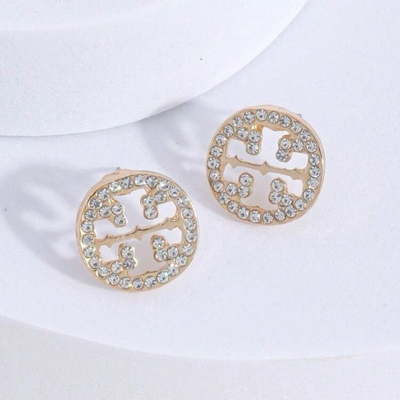 Jewelry - Luxury Gold Earrings – Designer Glam with Rhinestone Sparkle